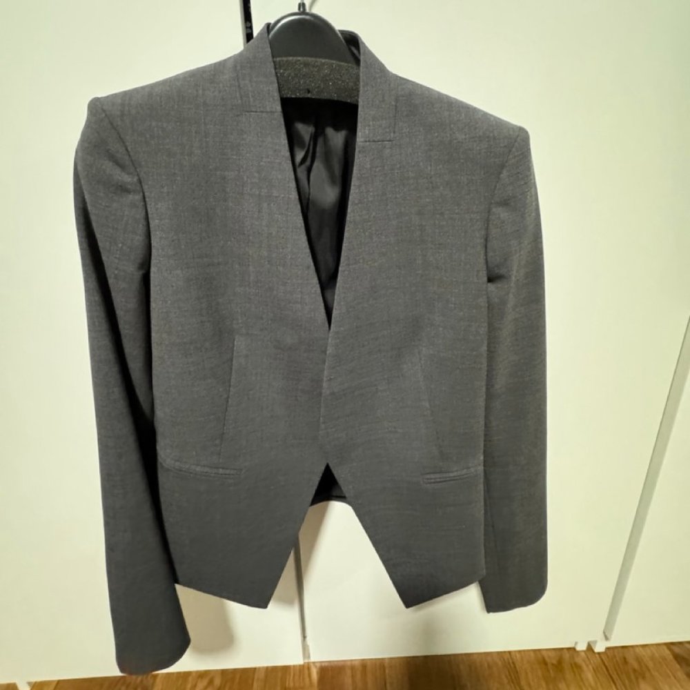 Nwot Theory Lanai Open Blazer Wool Charcoal Gray … - image 2